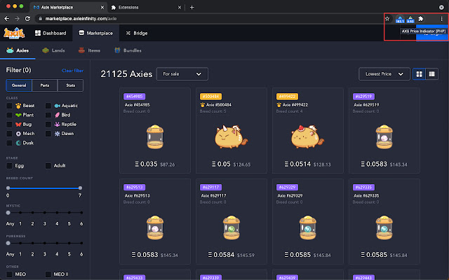 AXS Price Indicator [PHP]  from Chrome web store to be run with OffiDocs Chromium online